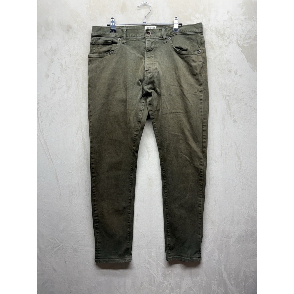 Todd Snyder Pants Mens 33x32 Olive Green Chino Jeans Slim Fit Stretch 5 Pocket